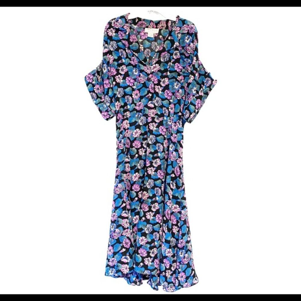 Charlee Allison 10 Vintage Blue Pink floral Dress
